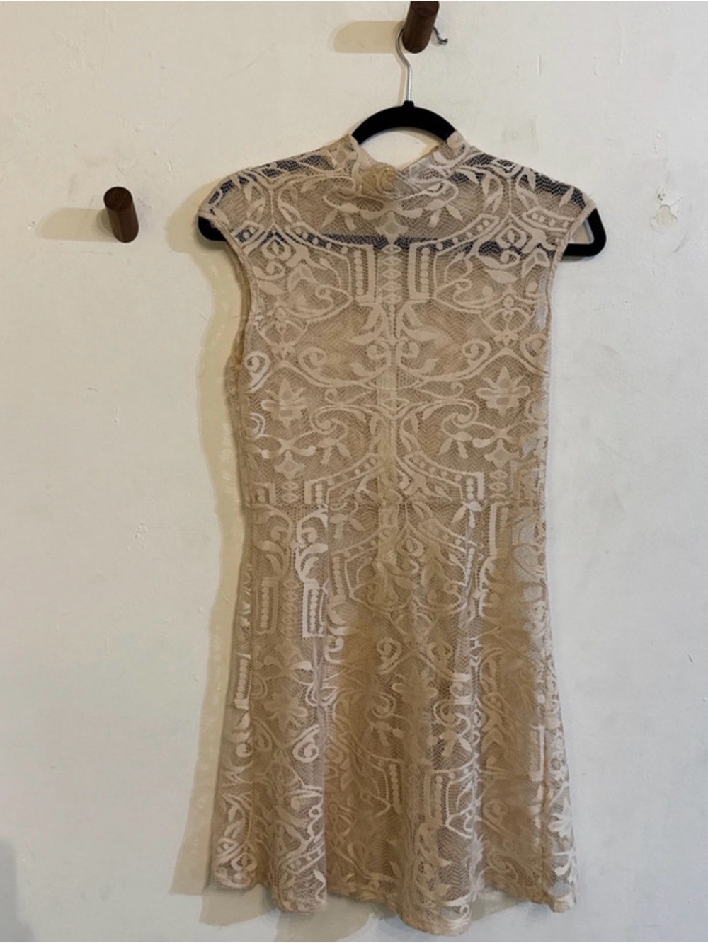 Love Culture Beige Lace Midi Dress